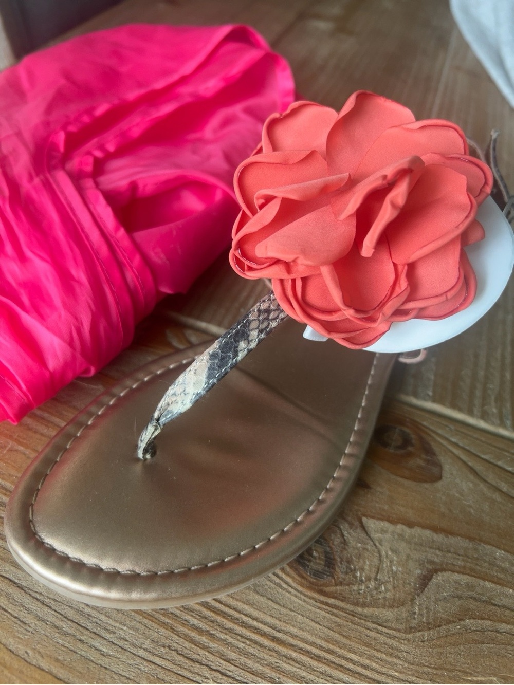 BCBGeneration sandals snakeprint with coral flower - Picture 6 of 6